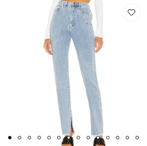 WeWoreWhat Slit Hem Jean in Blue Light Wash Size 27